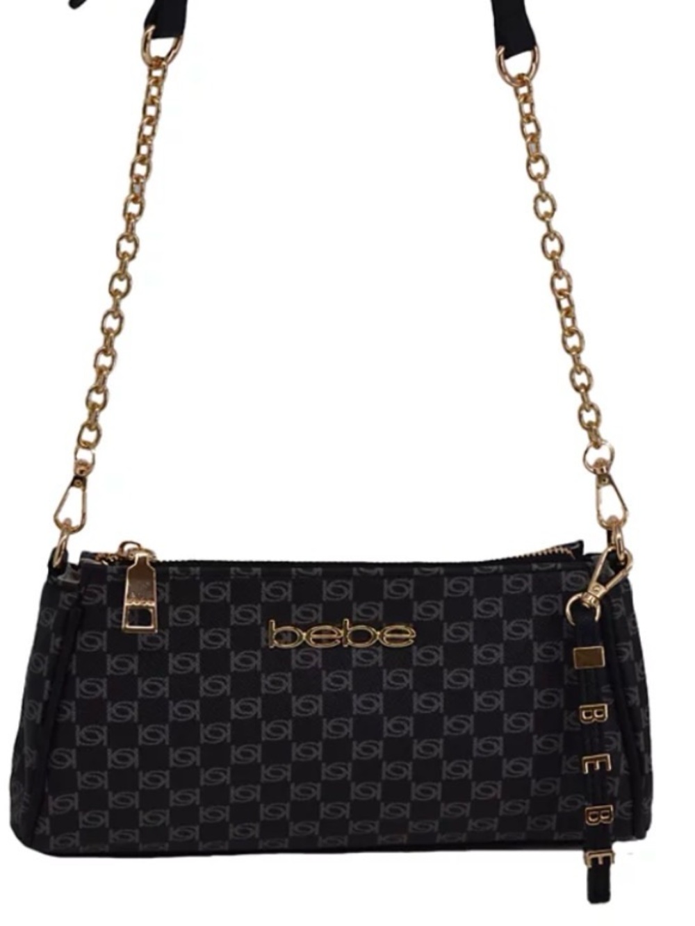 450. NWT BEBE ADELA MONOGRAM BAGUETTE HANDBAG